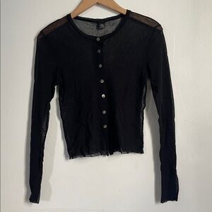 Only Hearts Black Sheer Mesh Nylon Long Sleeve